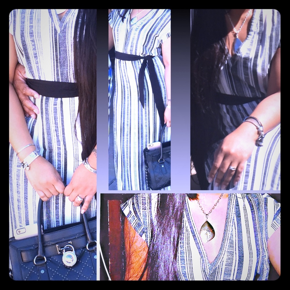 H&M maxi w/short slip stripe BW